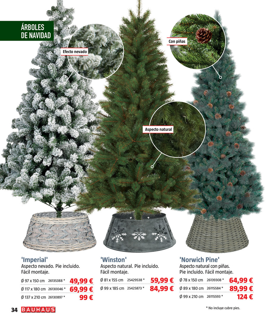 BAUHAUS España - ESPECIAL NAVIDAD 2022 - Árbol de Navidad artificial  Imperial Pine (Altura: 150 cm)