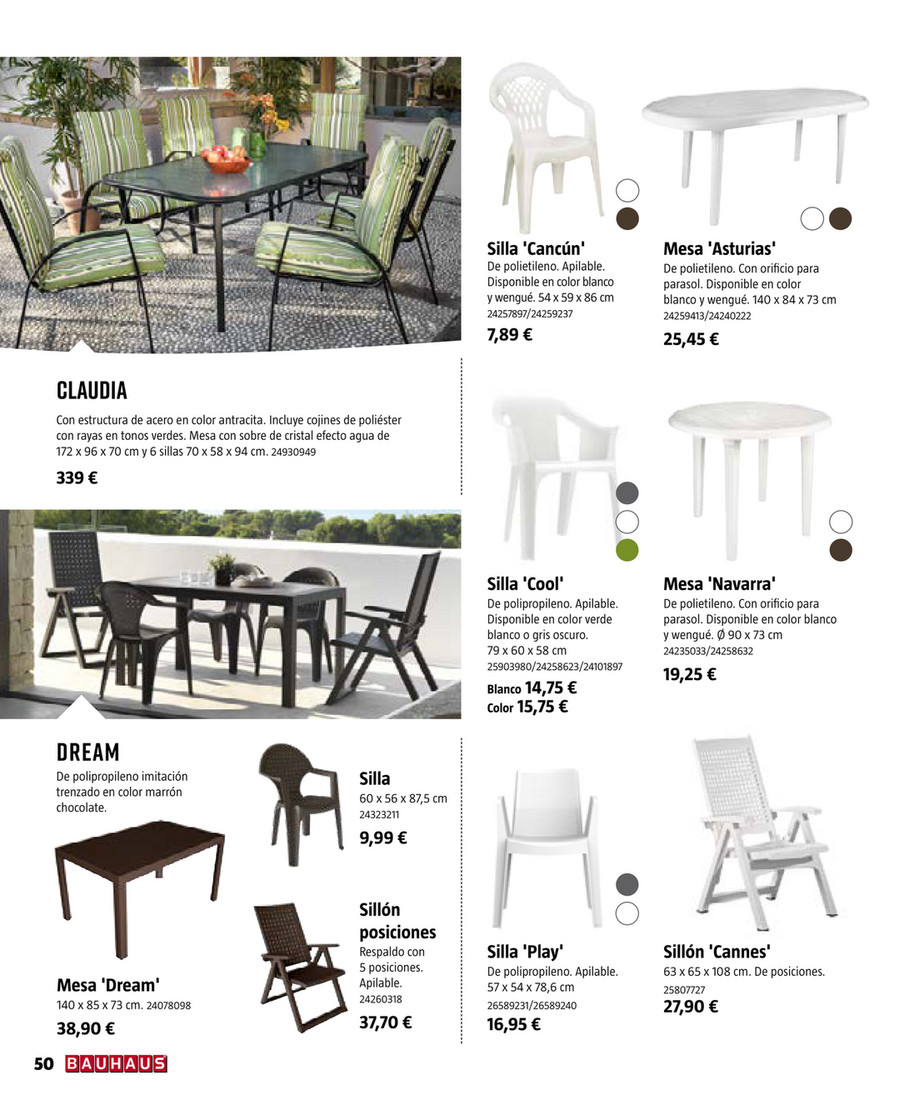 BAUHAUS España Especial Jardín 2019 Sillón de posiciones Sillón de posiciones Cannes (Ancho: 65 cm, Blanco) | BAUHAUS